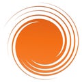Revolved whirlpool, whirlwind design element. Radial shape with rotation, gyre effect. Curvy burst lines