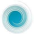 Revolved whirlpool, whirlwind design element. Radial shape with rotation, gyre effect. Curvy burst lines