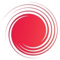 Revolved whirlpool, whirlwind design element. Radial shape with rotation, gyre effect. Curvy burst lines