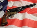 Revolver on American flag Royalty Free Stock Photo