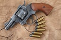 Revolver with ammunition Royalty Free Stock Photo