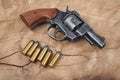 Revolver with ammunition Royalty Free Stock Photo