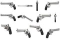 Revolver firearm gun chrome set