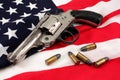 Revolver on a Flag Royalty Free Stock Photo