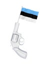 Revolver with a flag of Estonia. Royalty Free Stock Photo