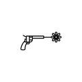 revolver with a flower icon. Element of peace icon for mobile concept and web apps. Thin line revolver with a flower icon can be u