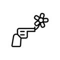 Revolver, flower icon. Simple line, outline vector elements of flower children icons for ui and ux, website or mobile application