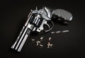 Revolver gun on black background Royalty Free Stock Photo