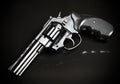 Revolver gun on black background Royalty Free Stock Photo