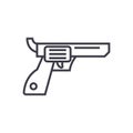 Revolver,gun,cowboy vector line icon, sign, illustration on background, editable strokes Royalty Free Stock Photo