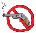 Revolver gun not allowed sign