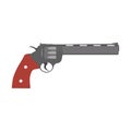 Revolver gun vector pistol vintage illustration handgun. Weapon icon