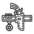 Revolver in the holster icon