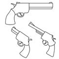 Revolver icon vector set. weapon illustration sign collection. pistol symbol or logo.