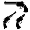 Revolver icon vector set. weapon illustration sign collection. pistol symbol or logo.