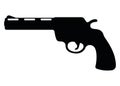 Revolver pistol icon, self defense weapon, concept simple black vector illustration, isolated on white. Shooting powerful firearms Royalty Free Stock Photo