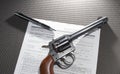 Revolver purchase paperwork Royalty Free Stock Photo