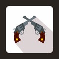 Revolvers icon, flat style