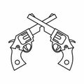 Revolvers icon, outline style
