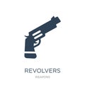 revolvers icon in trendy design style. revolvers icon isolated on white background. revolvers vector icon simple and modern flat