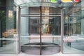 Revolving glass doors in office building Royalty Free Stock Photo