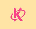 Revolving letter K modern logo icon design concept. Application icon logotype design template. Planet, orbit vector icon