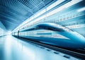 Revving Up: The Cutting-Edge Features of a High-Speed Train Tunn Royalty Free Stock Photo