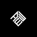 REW letter logo design on black background. REW creative initials letter logo concept. REW letter design Royalty Free Stock Photo