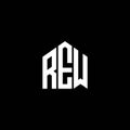 REW letter logo design on BLACK background. REW creative initials letter logo concept. REW letter design Royalty Free Stock Photo