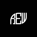 REW letter logo design on black background. REW creative initials letter logo concept. REW letter design Royalty Free Stock Photo