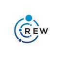 REW letter technology logo design on white background. REW creative initials letter IT logo concept. REW letter design Royalty Free Stock Photo