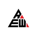 REW triangle letter logo design with triangle shape. REW triangle logo design monogram. REW triangle vector logo template with red Royalty Free Stock Photo