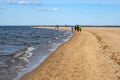 People on the beach in Rewa in northern Poland. Rewa is a popular tourist resort on the Baltic Sea Royalty Free Stock Photo