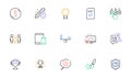 Reward, Cyber attack and Correct checkbox line icons for website, printing. For design. Vector