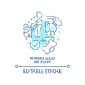 Reward good behavior turquoise concept icon