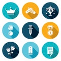 Reward Icons Set. Vector Illustration Royalty Free Stock Photo