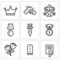 Reward icons. Vector Illustration. Royalty Free Stock Photo