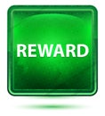 Reward Neon Light Green Square Button Royalty Free Stock Photo