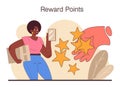 Reward points loyalty program. Commercial program for client retention.