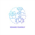 Reward yourself blue gradient concept icon Royalty Free Stock Photo