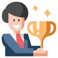 Rewarded Flat illustration Royalty Free Stock Photo