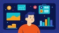 Rewards Dashboard An illustration of an investor looking at a digital dashboard displaying graphs charts and rewards