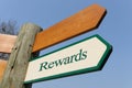 Rewards signpost Royalty Free Stock Photo