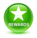 Rewards (star icon) glassy green round button Royalty Free Stock Photo