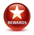 Rewards (star icon) glassy brown round button