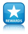 Rewards (star icon) special cyan blue square button Royalty Free Stock Photo