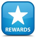 Rewards (star icon) special cyan blue square button Royalty Free Stock Photo