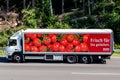 REWE truck on motorway.