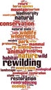 Rewilding word cloud Royalty Free Stock Photo