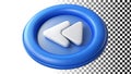 Rewind button, media control, playback option, video control, backward icon png transparent image Generative AI